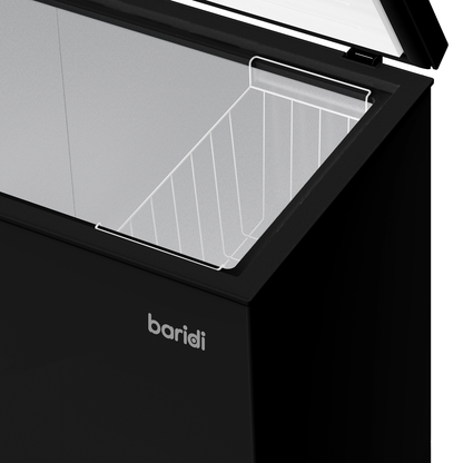 Baridi Freestanding Chest Freezer 199L Capacity - Black