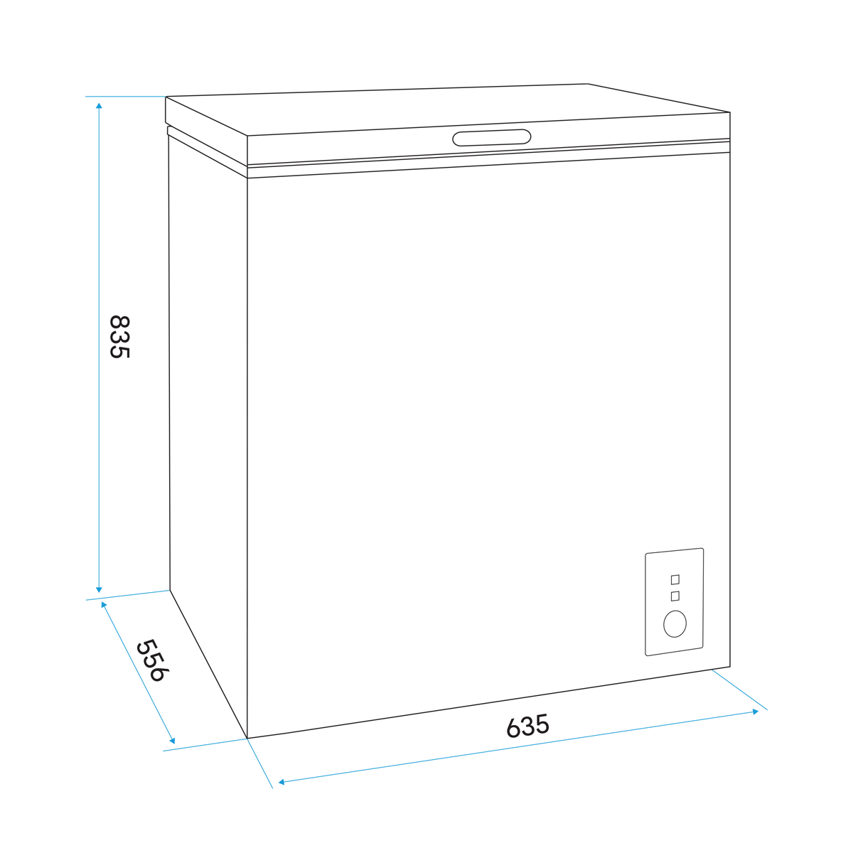 Baridi Freestanding Chest Freezer 142L Capacity - Black