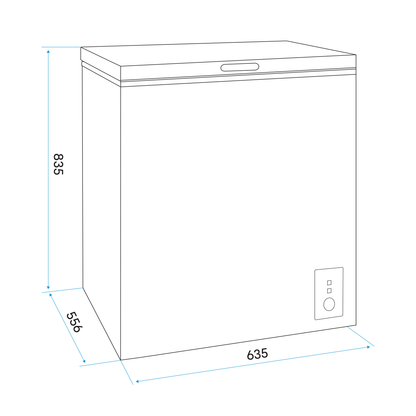 Baridi Freestanding Chest Freezer 142L Capacity - Black