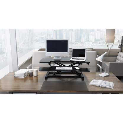 Dellonda 89cm Adjustable-Height Standing Desk Riser 15kg Capacity