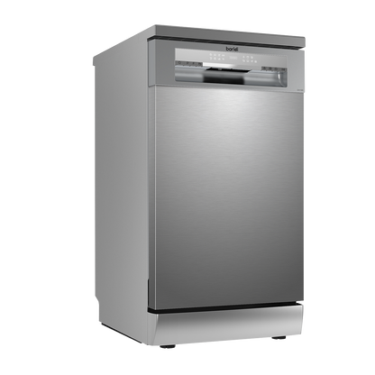 Baridi Slimline Freestanding Dishwasher 45cm Wide 10 Place Settings - Silver
