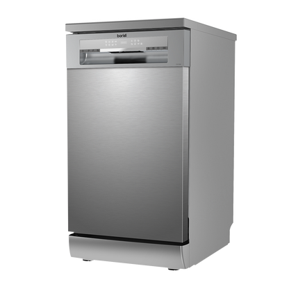 Baridi Slimline Freestanding Dishwasher 45cm Wide 10 Place Settings - Silver