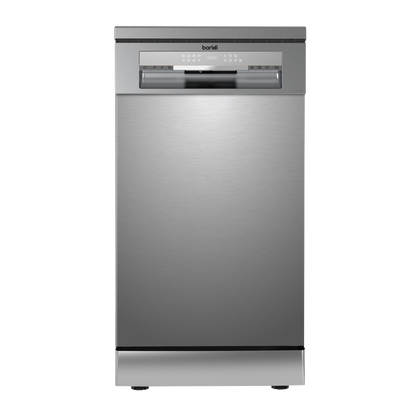 Baridi Slimline Freestanding Dishwasher 45cm Wide 10 Place Settings - Silver