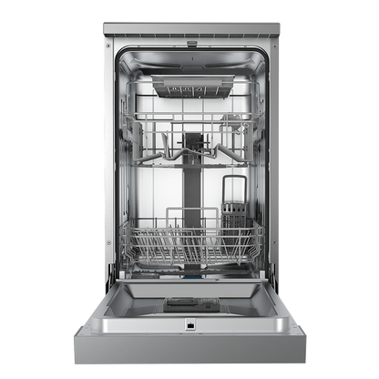 Baridi Slimline Freestanding Dishwasher 45cm Wide 10 Place Settings - Silver
