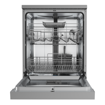 Baridi Regular Sized Freestanding Dishwasher 60cm Wide 14 Place Settings - Silver