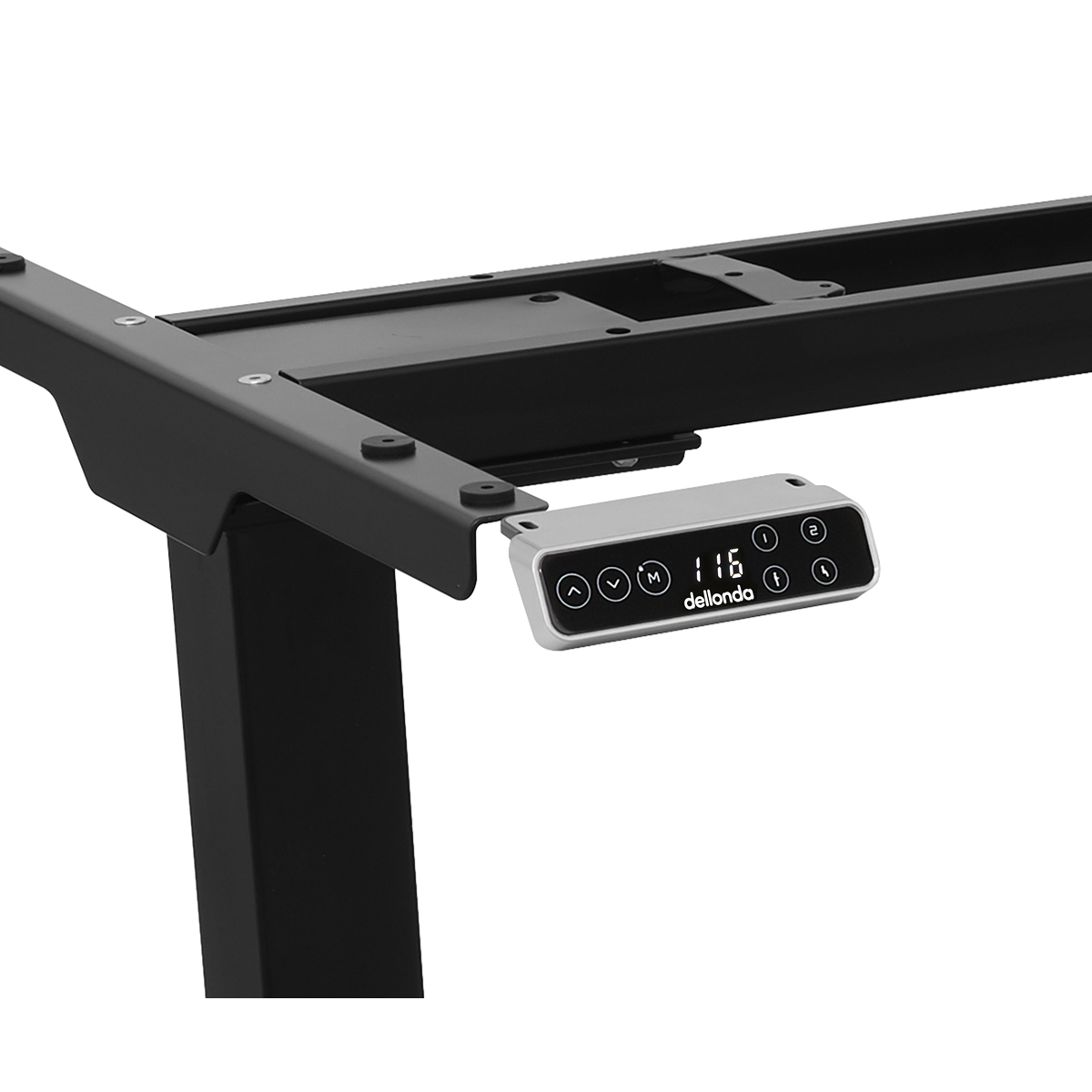 Dellonda Dual Motor Ultra-Quiet Desk Frame with Digital Controls 100kg Capacity - Black