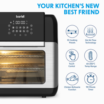 Baridi Air Fryer & Rotisserie Oven 12L Capacity
