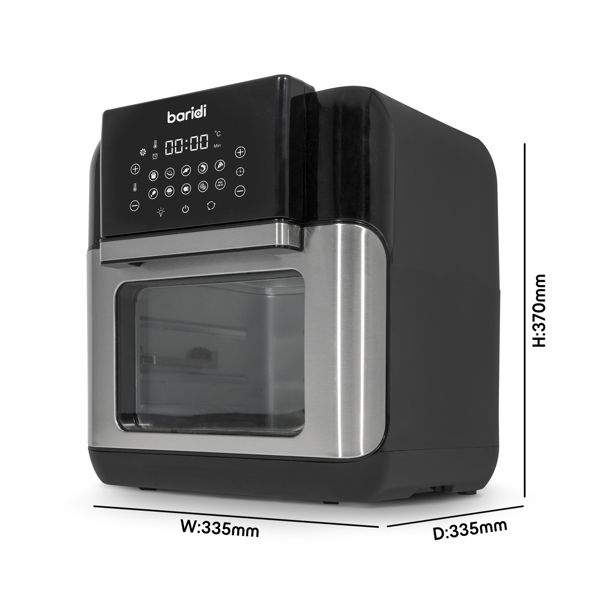 Baridi Air Fryer & Rotisserie Oven 12L Capacity