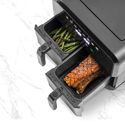 Baridi Dual Zone Air Fryer with 8 Preset Functions 8L Capacity