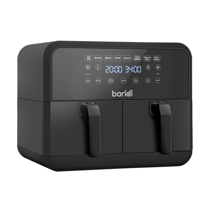 Baridi Dual Zone Air Fryer with 8 Preset Functions 8L Capacity