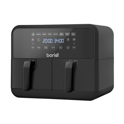 Baridi Dual Zone Air Fryer with 8 Preset Functions 8L Capacity