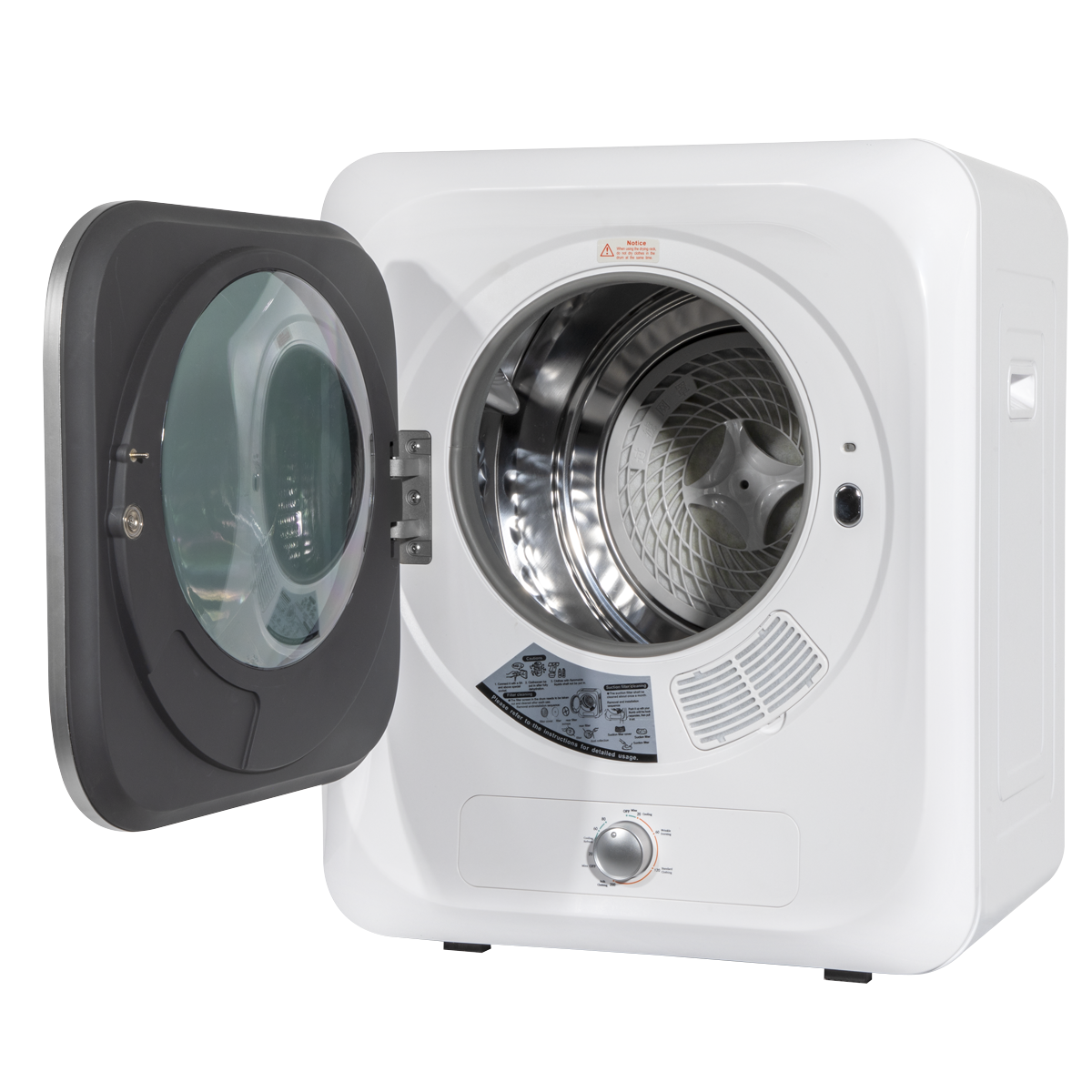 Baridi Tabletop Tumble Dryer with Analogue Controls 2.5kg Capacity - White