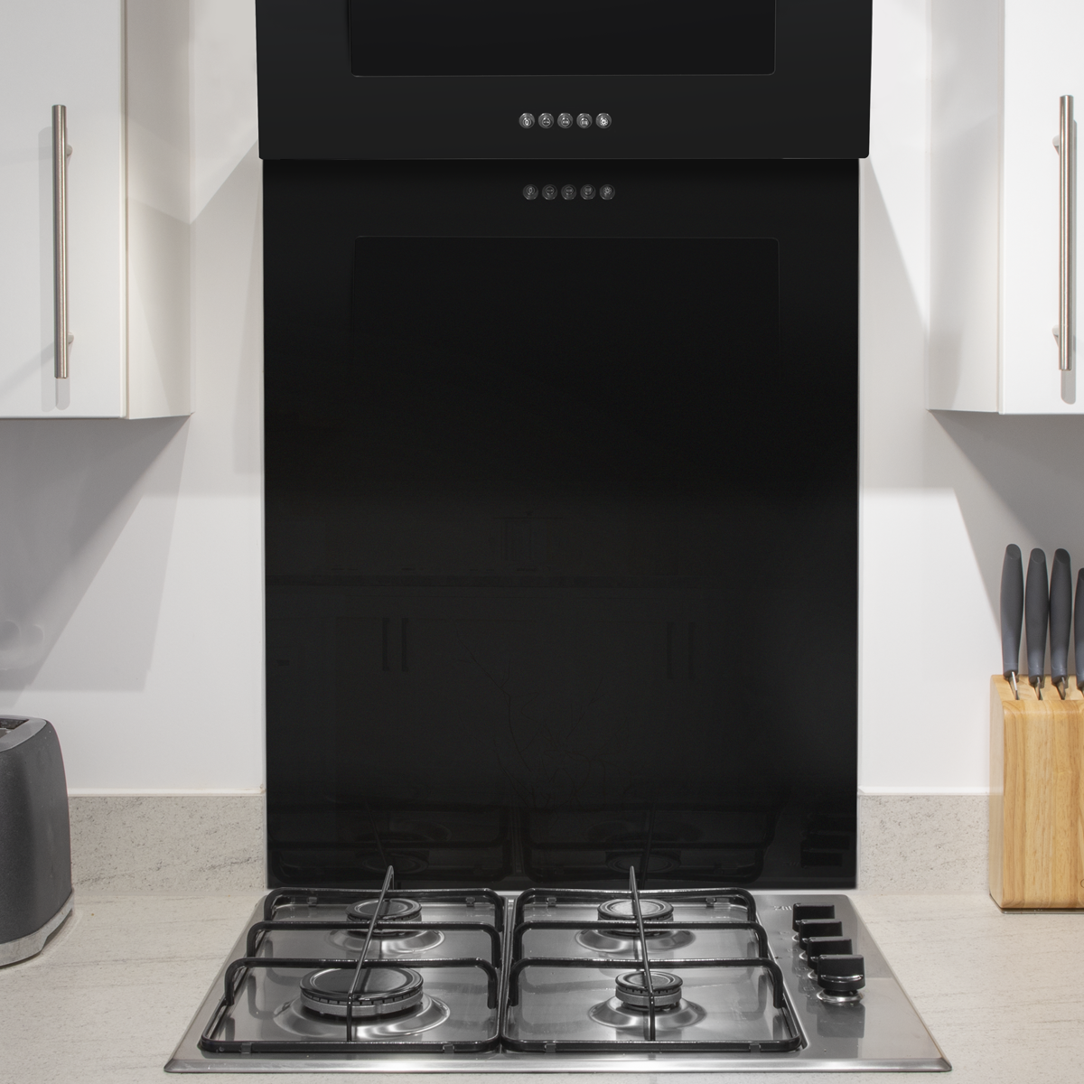 Baridi Splashback for Cooker Hoods 60 x 75cm - Black