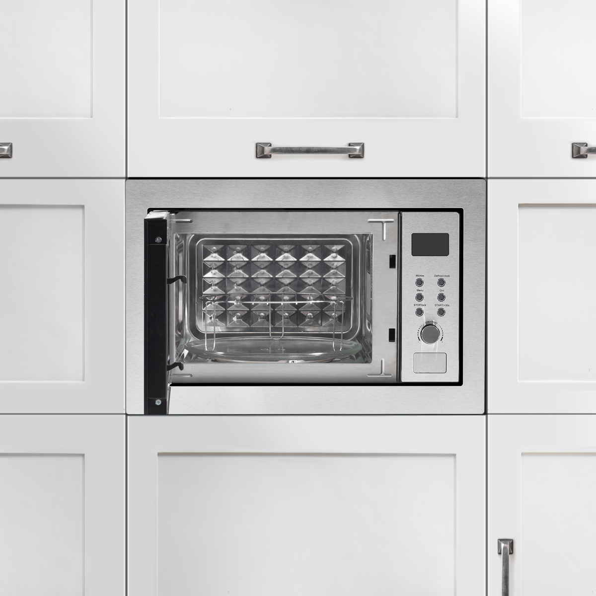 Baridi Integrated Microwave Oven with Grill 25L Capacity 900W - Stainless Steel
