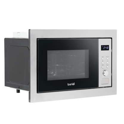 Baridi Integrated Microwave Oven with Grill 25L Capacity 900W - Stainless Steel