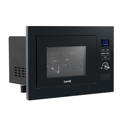 Baridi Integrated Microwave Oven with Grill 25L Capacity 900W - Black
