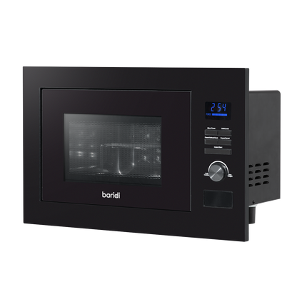 Baridi Integrated Microwave Oven with Grill 25L Capacity 900W - Black