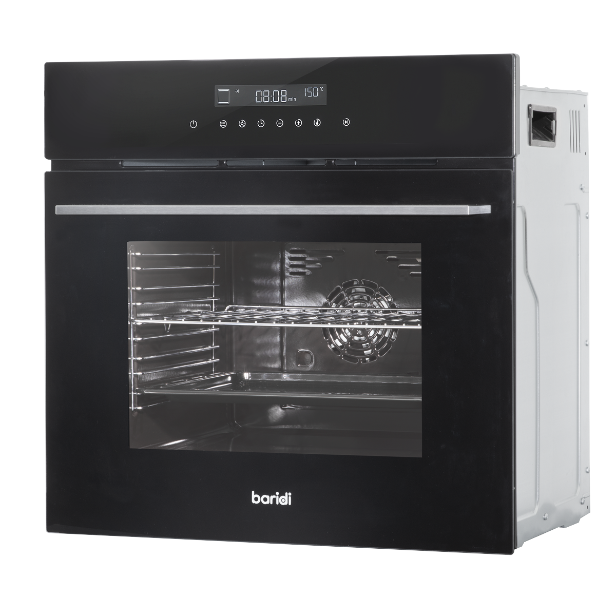 Baridi Integrated Fan-Assisted Electric Oven 60cm 72L Capacity - Black