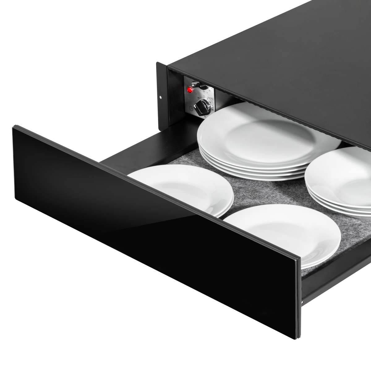 Baridi Integrated Warming Drawer 60cm - Black