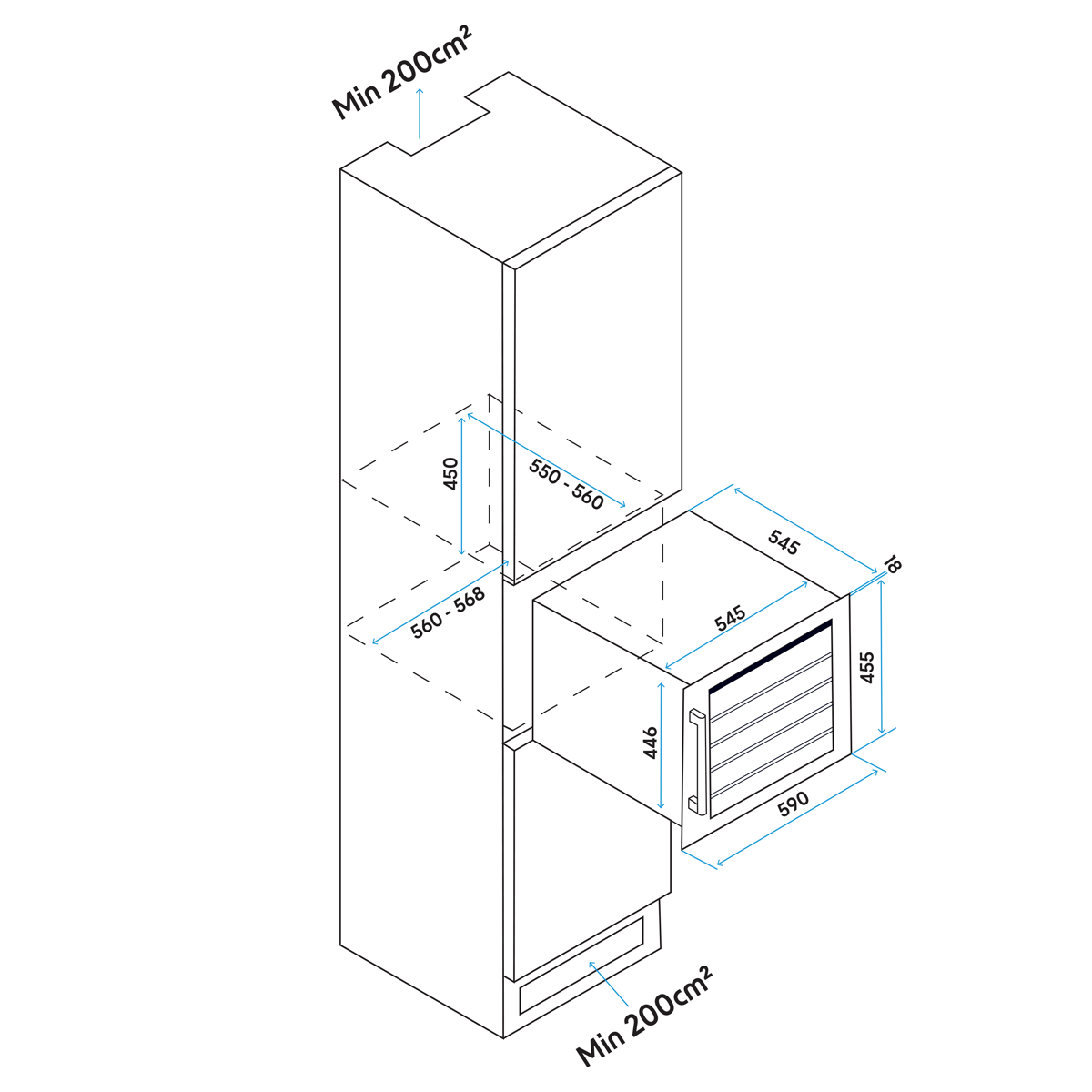 Baridi 36 Bottle Wine Fridge & Cooler 60cm