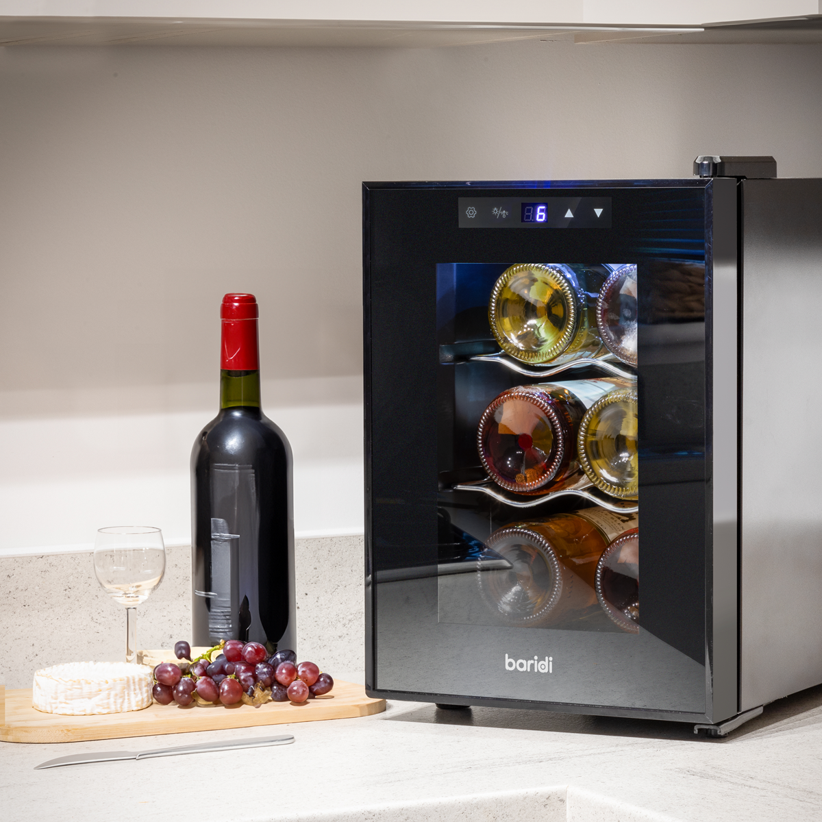 Baridi 6 Bottle Tabletop Wine Fridge & Cooler