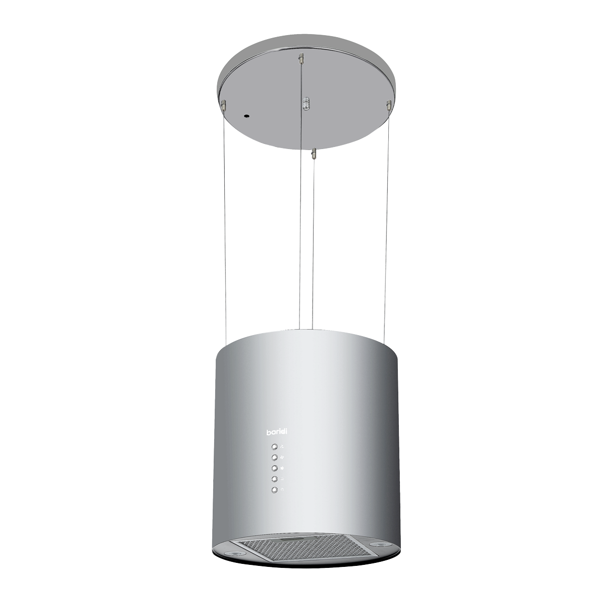 Baridi Round Island Cooker Hood 35cm - Stainless Steel