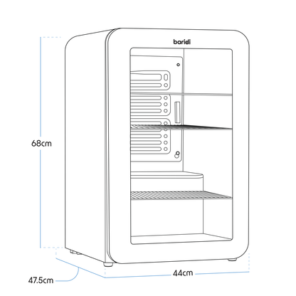 Baridi Retro Style Drinks/Beer & Wine Fridge 70L Capacity