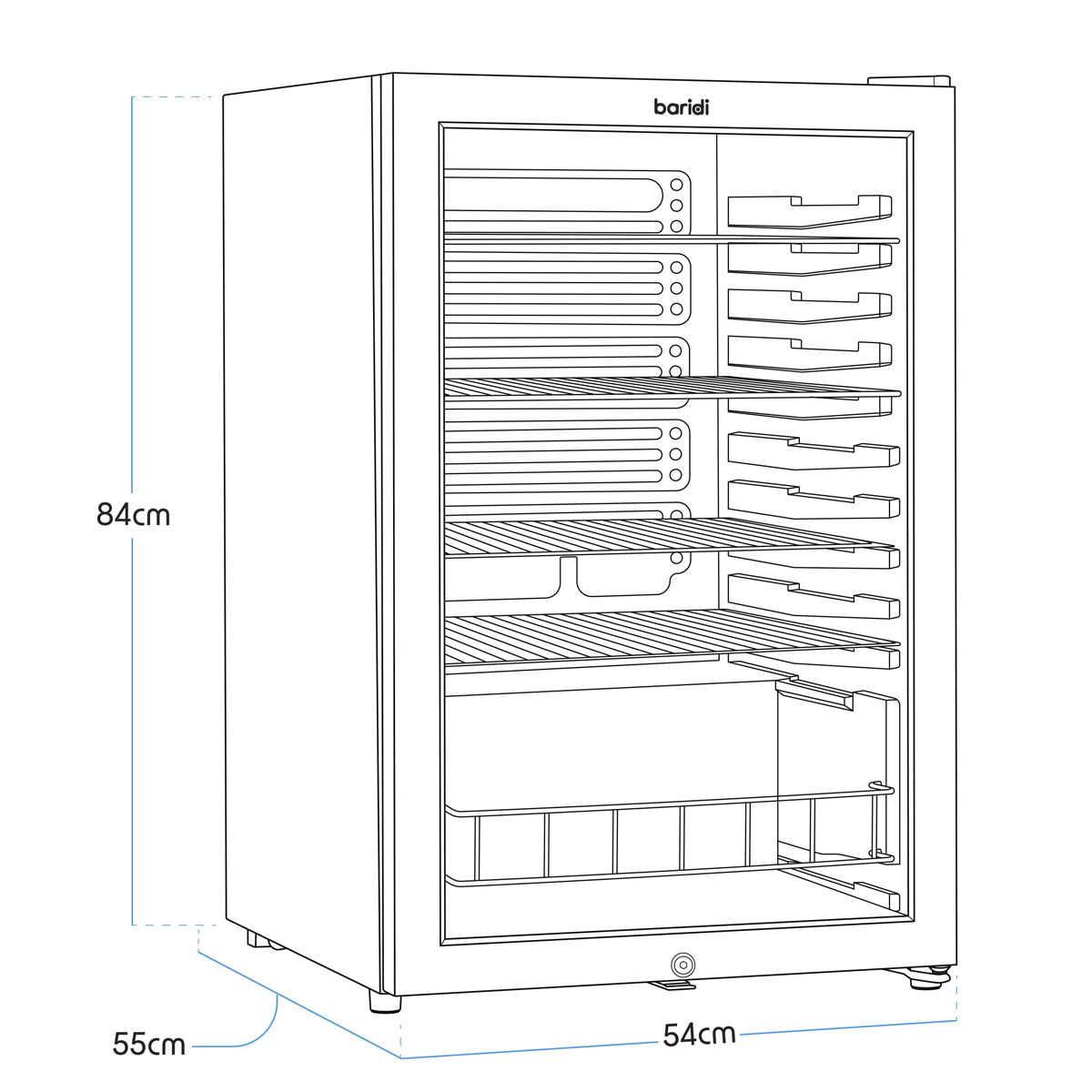 Baridi Under-Counter Drinks/Beer & Wine Fridge 115L Capacity