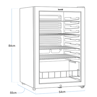Baridi Under-Counter Drinks/Beer & Wine Fridge 115L Capacity