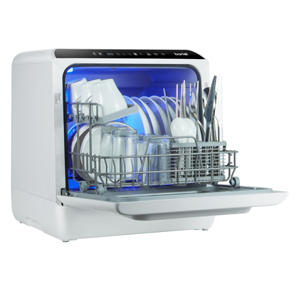 Baridi 2-4 Place Settings Mini Portable Tabletop Dishwasher, 5 Wash Functions