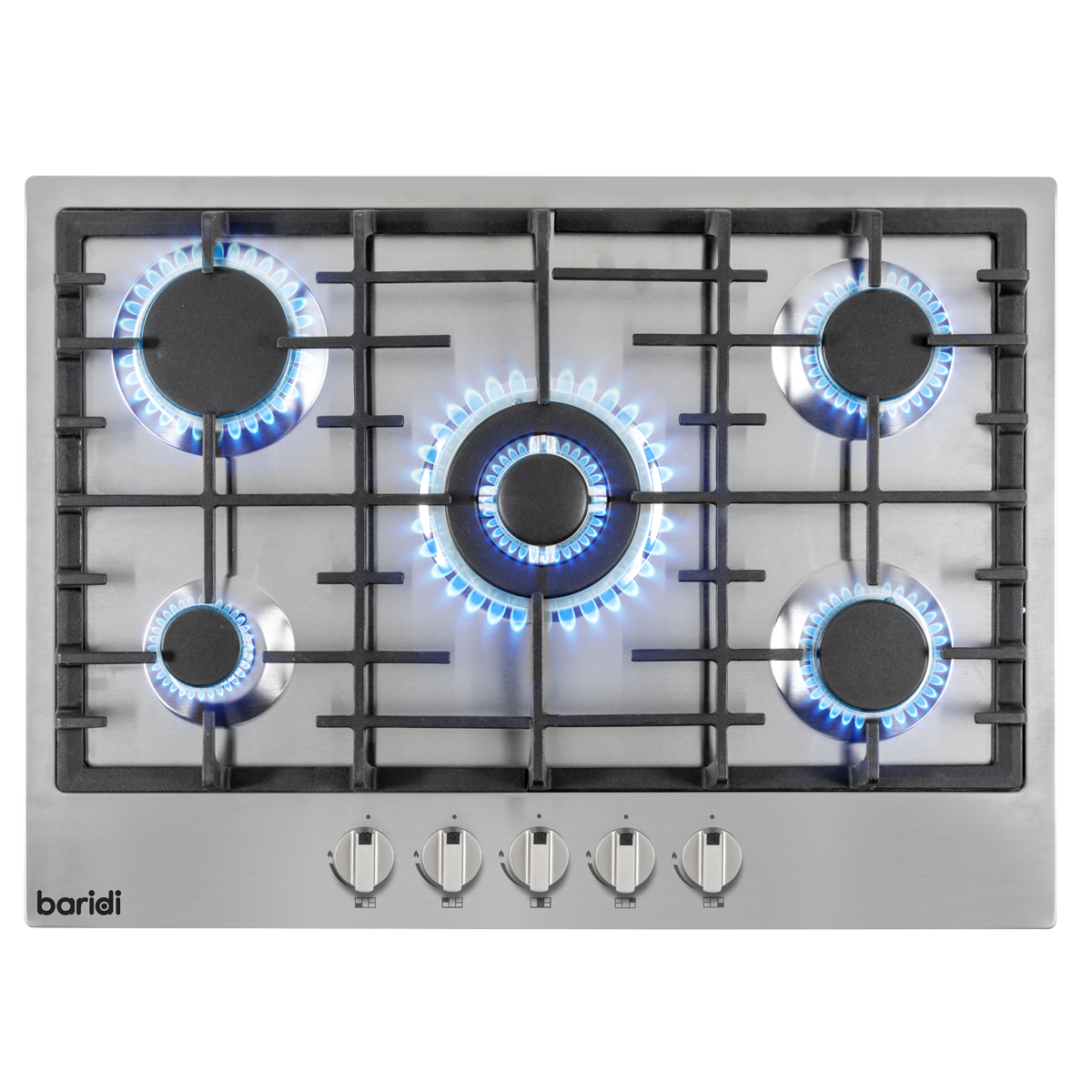 Baridi Gas Hob with 5 Cooking Zones 70cm