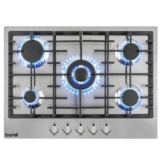 Baridi Gas Hob with 5 Cooking Zones 70cm