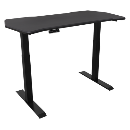 Dellonda Carbon Fibre Effect Electric Height Adjustable Standing Desk, 1400 x 700mm Dual Motor 100kg