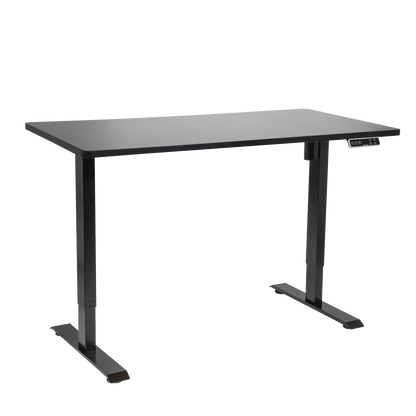 Dellonda Black Electric Height Adjustable Standing Desk with Memory, Quiet, 1400x700mm