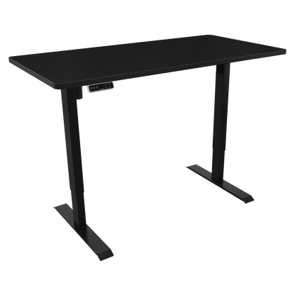 Dellonda Black Electric Height Adjustable Standing Desk with Memory, Quiet, 1400x700mm