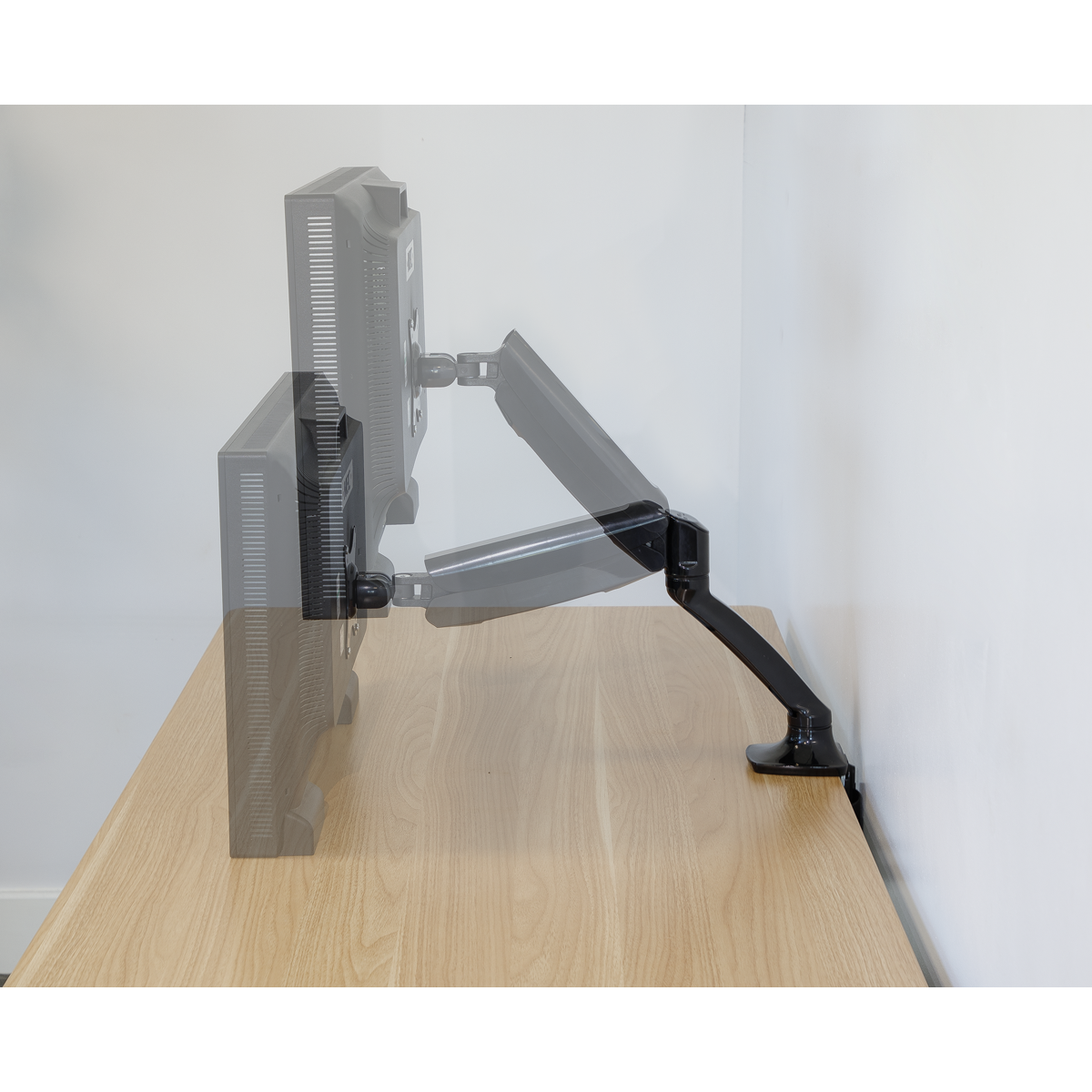 Dellonda Adjustable Single Monitor Arm with 360° Rotation - Black