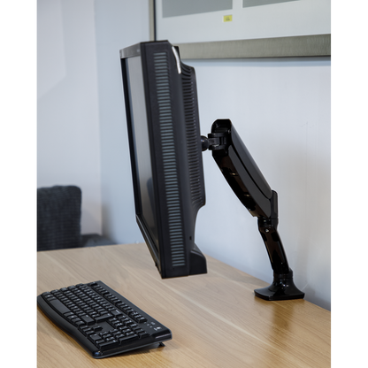 Dellonda Adjustable Single Monitor Arm with 360° Rotation - Black