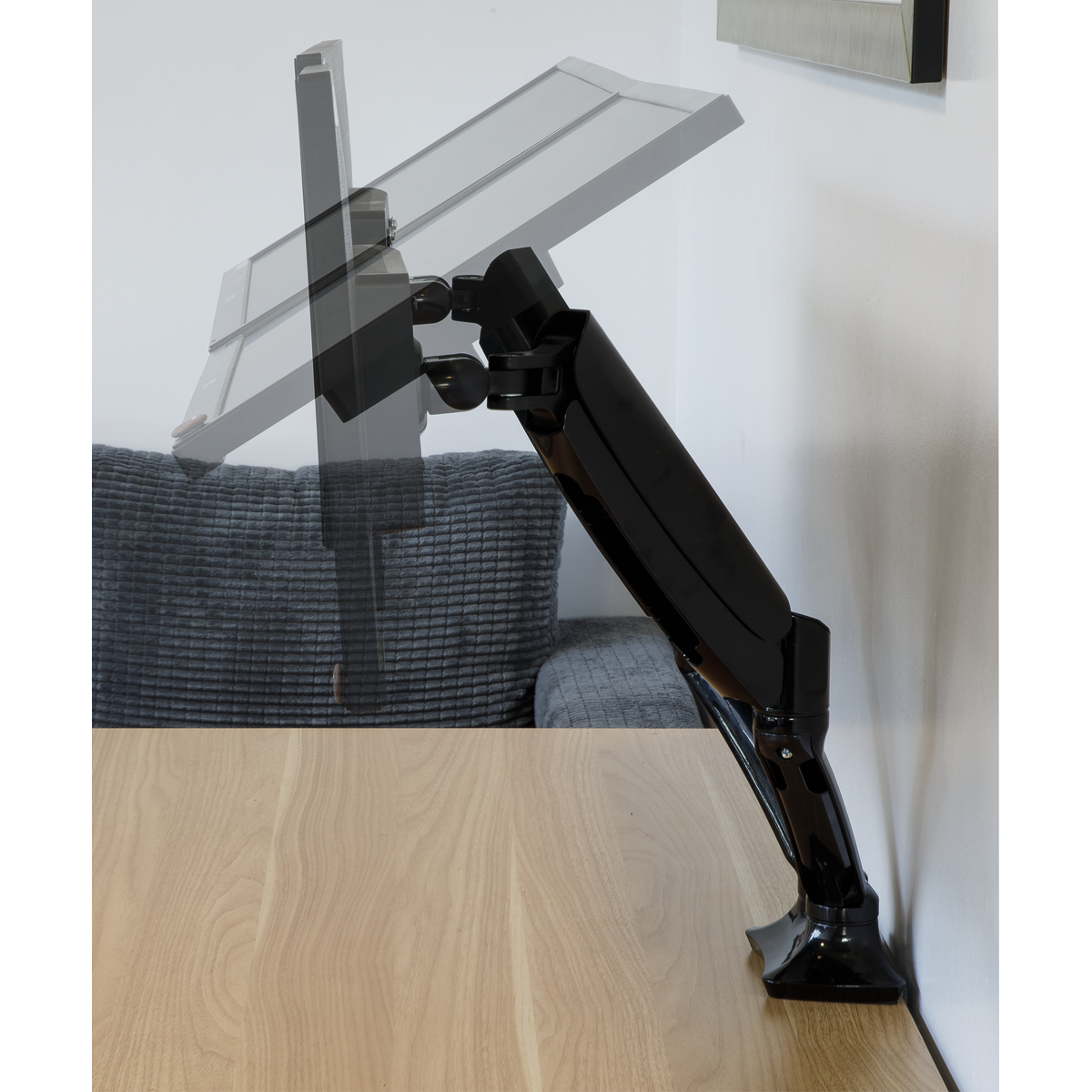 Dellonda Adjustable Double Monitor Arm with 360° Rotation - Black