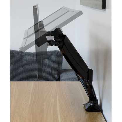 Dellonda Adjustable Double Monitor Arm with 360° Rotation - Black