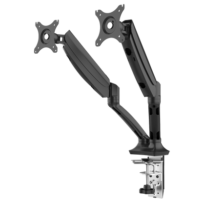 Dellonda Adjustable Double Monitor Arm with 360° Rotation - Black