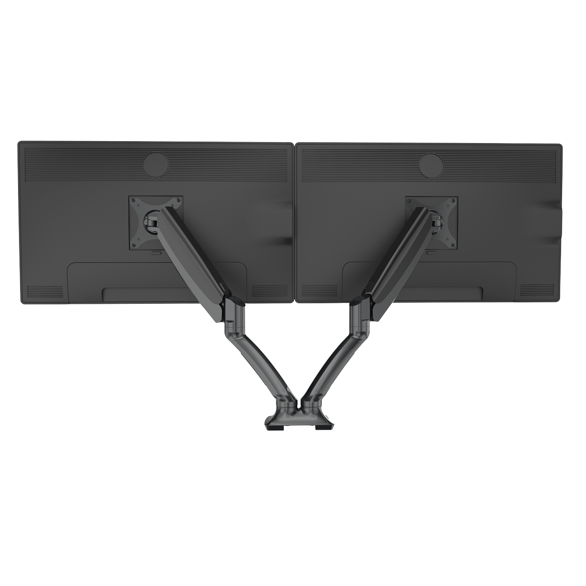 Dellonda Adjustable Double Monitor Arm with 360° Rotation - Black