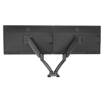Dellonda Adjustable Double Monitor Arm with 360° Rotation - Black