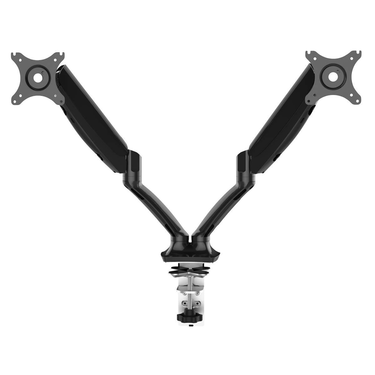 Dellonda Adjustable Double Monitor Arm with 360° Rotation - Black