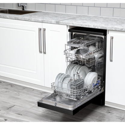 Baridi Slimline Freestanding Dishwasher 45cm Wide 10 Place Settings - Black