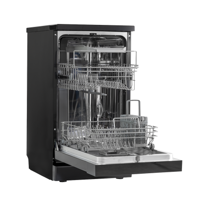 Baridi Slimline Freestanding Dishwasher 45cm Wide 10 Place Settings - Black
