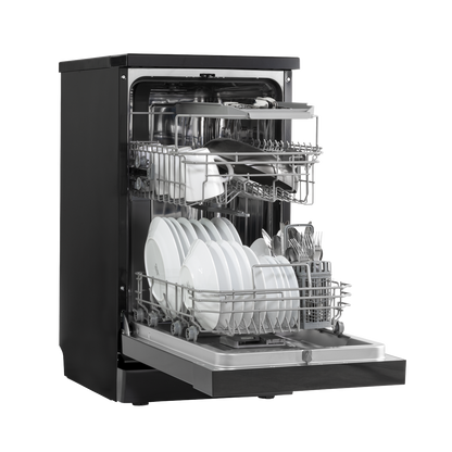 Baridi Slimline Freestanding Dishwasher 45cm Wide 10 Place Settings - Black