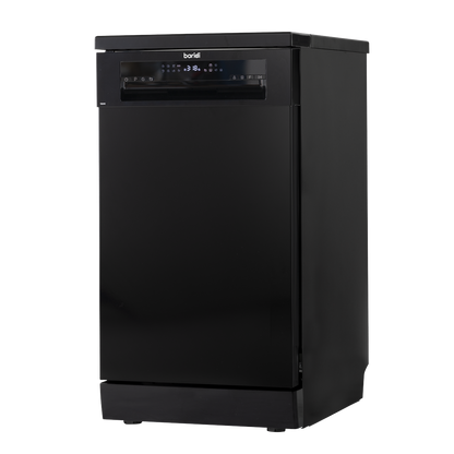 Baridi Slimline Freestanding Dishwasher 45cm Wide 10 Place Settings - Black