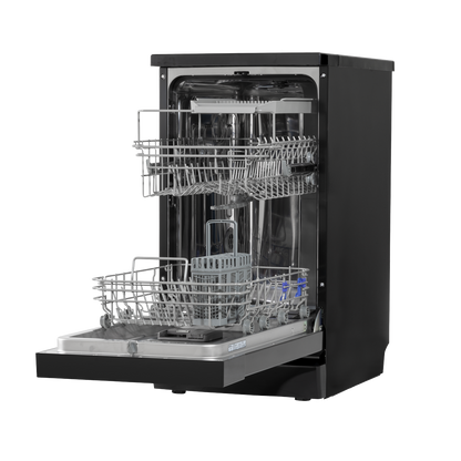 Baridi Slimline Freestanding Dishwasher 45cm Wide 10 Place Settings - Black
