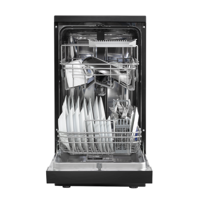 Baridi Slimline Freestanding Dishwasher 45cm Wide 10 Place Settings - Black
