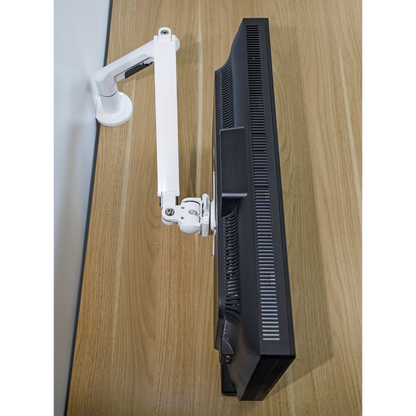 Dellonda Adjustable Single Monitor Arm with 360° Rotation - White